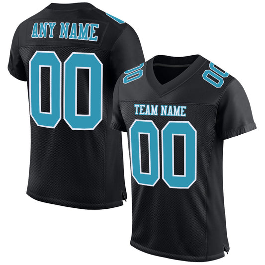 Custom Black Panther Blue-White Mesh Authentic Football Jersey - Sky-Custom