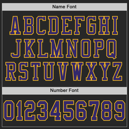 Custom Black Purple-Gold Mesh Authentic Football Jersey - Sky-Custom