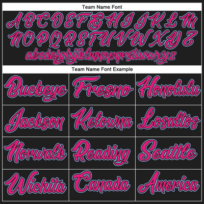 Custom Black Light Blue-Hot Pink Authentic Baseball Jersey - Sky-Custom