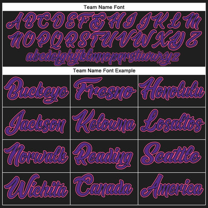 Custom Black Pink-Purple Authentic Baseball Jersey - Sky-Custom