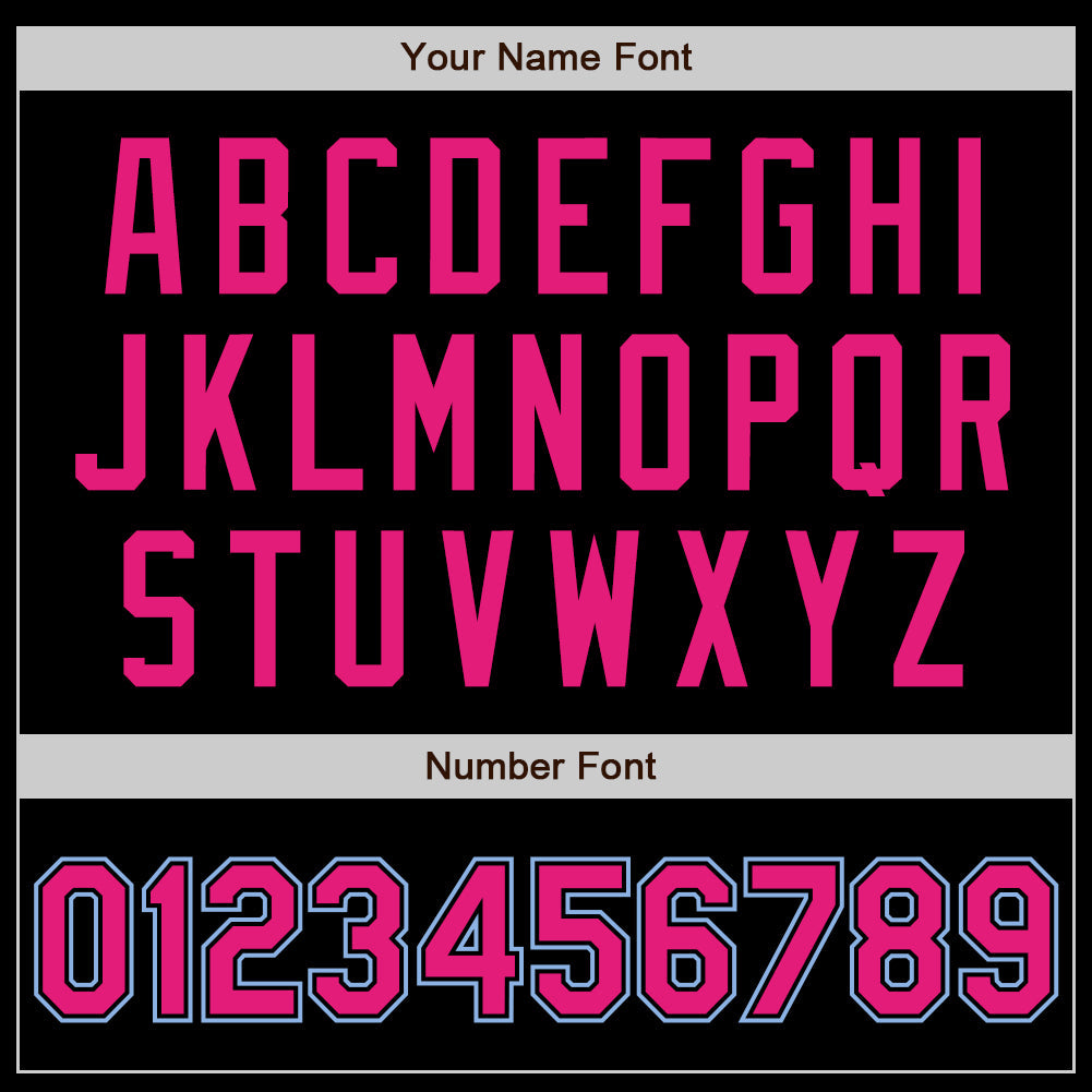 Custom Black Light Blue Pinstripe Hot Pink-Light Blue Authentic Baseball Jersey - Sky-Custom
