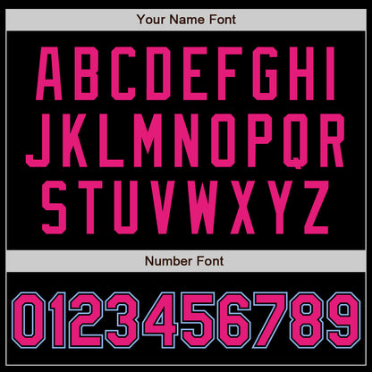 Custom Black Light Blue Pinstripe Hot Pink-Light Blue Authentic Baseball Jersey - Sky-Custom