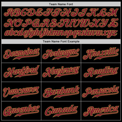 Custom Black Old Gold Pinstripe Crimson-Old Gold Authentic Baseball Jersey - Sky-Custom
