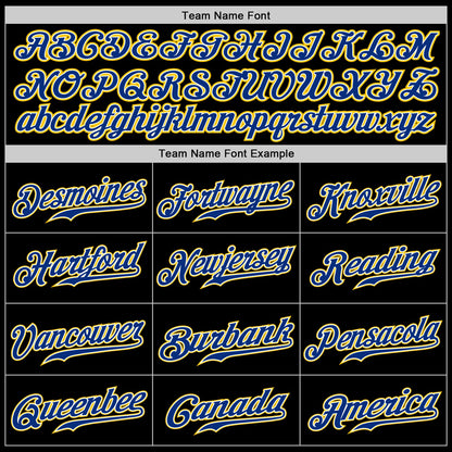 Custom Black Royal-Gold Authentic Baseball Jersey - Sky-Custom