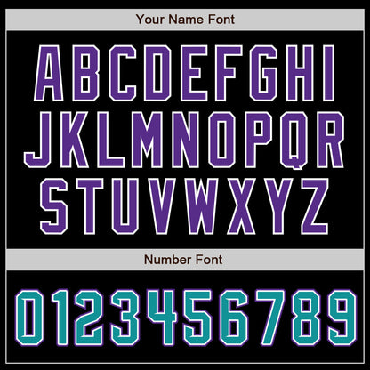 Custom Black Teal-Purple Authentic Baseball Jersey - Sky-Custom
