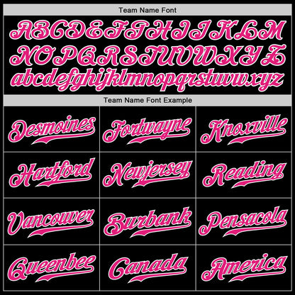 Custom Black Hot Pink-White Authentic Baseball Jersey - Sky-Custom