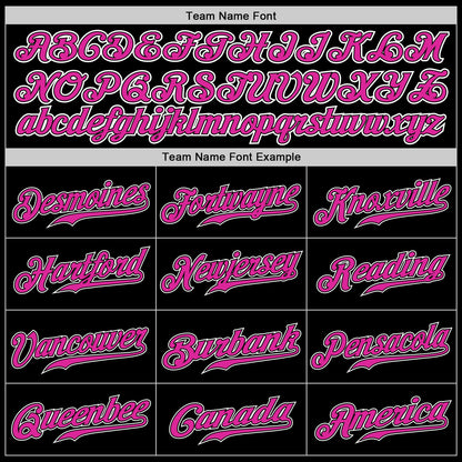 Custom Black Deep Pink-White Authentic Baseball Jersey - Sky-Custom
