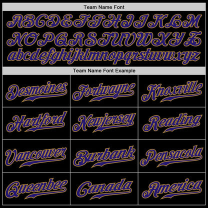 Custom Black Dark Purple-Old Gold Authentic Baseball Jersey - Sky-Custom
