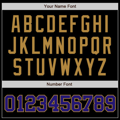 Custom Black Dark Purple-Old Gold Authentic Baseball Jersey - Sky-Custom