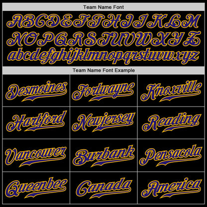 Custom Black Dark Purple-Gold Authentic Baseball Jersey - Sky-Custom