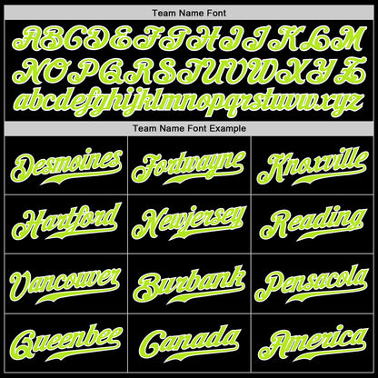 Custom Black Neon Green-White Authentic Baseball Jersey - Sky-Custom