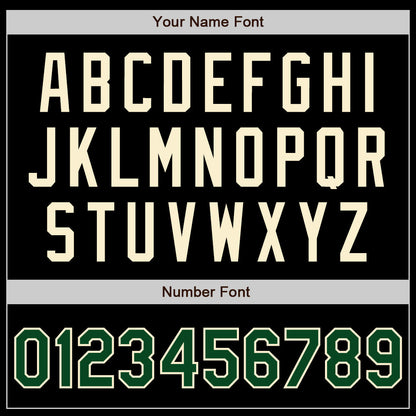 Custom Black Green-Cream Authentic Baseball Jersey - Sky-Custom