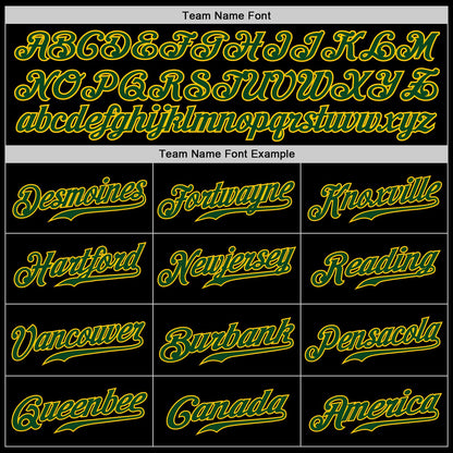 Custom Black Green-Gold Authentic Baseball Jersey - Sky-Custom