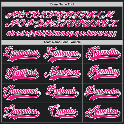 Custom Black Hot Pink-White Hockey Jersey - Sky-Custom