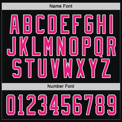 Custom Black Hot Pink-White Hockey Jersey - Sky-Custom