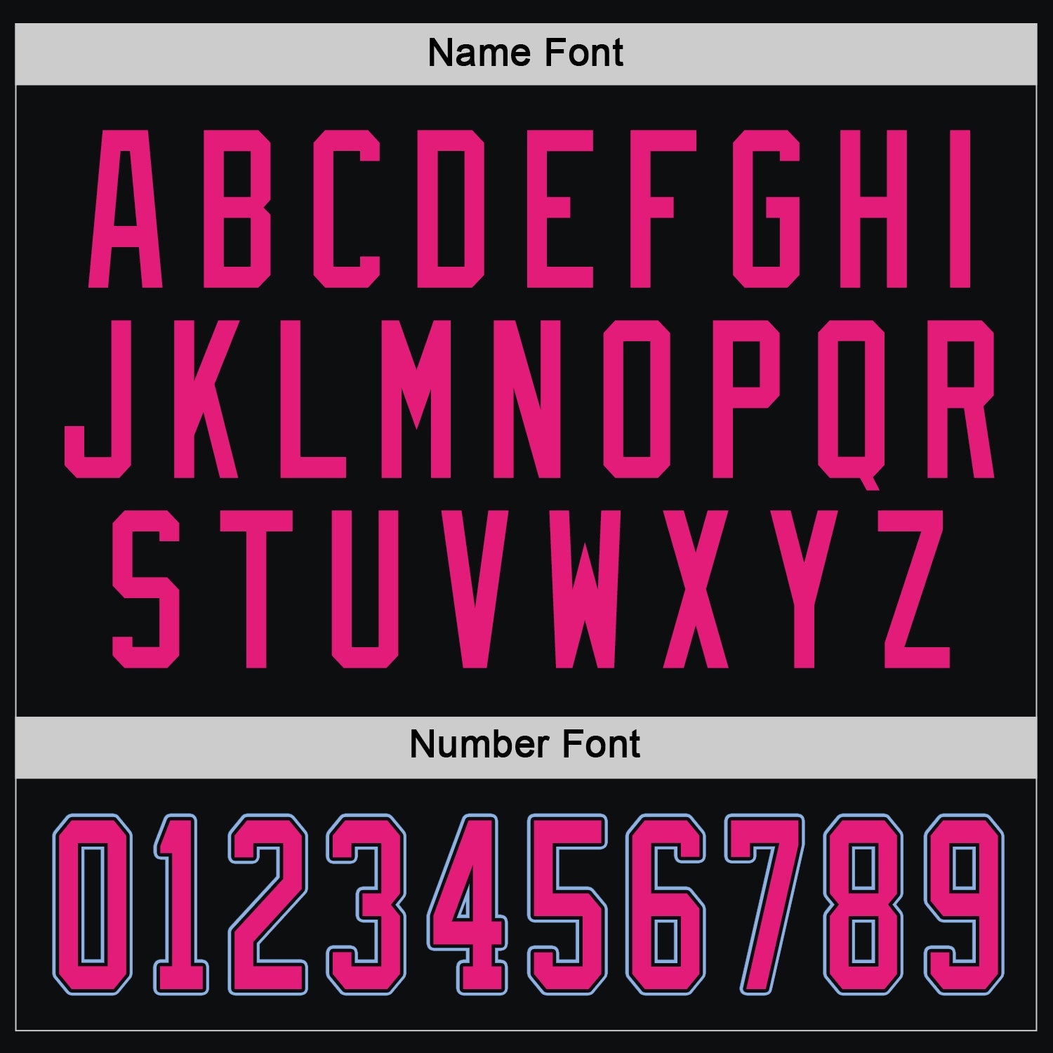 Custom Black Hot Pink-Light Blue Hockey Jersey - Sky-Custom