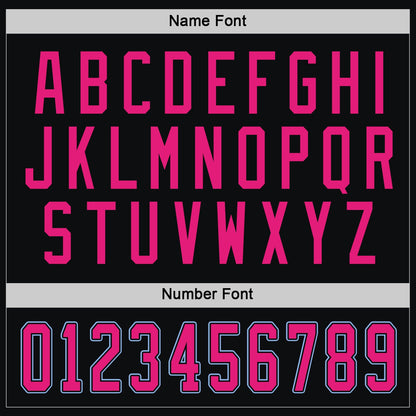 Custom Black Hot Pink-Light Blue Hockey Jersey - Sky-Custom