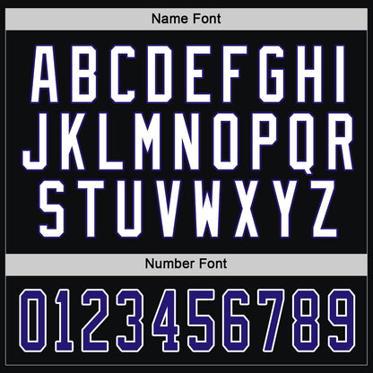 Custom Black Dark Purple-White Hockey Jersey - Sky-Custom