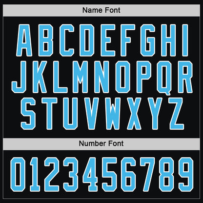 Custom Black Sky Blue-White Hockey Jersey - Sky-Custom
