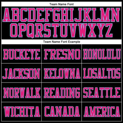 Custom Black Hot Pink-Light Blue Mesh Authentic Football Jersey - Sky-Custom