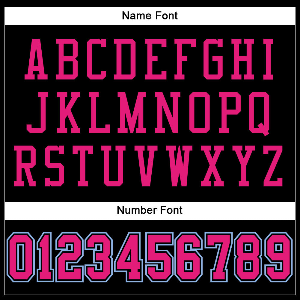Custom Black Hot Pink-Light Blue Mesh Authentic Football Jersey - Sky-Custom