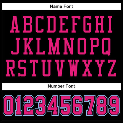 Custom Black Hot Pink-Light Blue Mesh Authentic Football Jersey - Sky-Custom