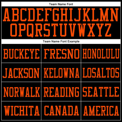 Custom Black Orange Mesh Authentic Football Jersey - Sky-Custom