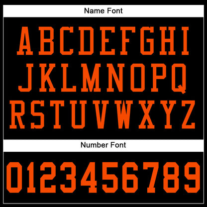 Custom Black Orange Mesh Authentic Football Jersey - Sky-Custom