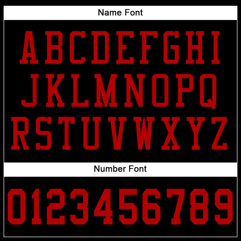 Custom Black Red Mesh Authentic Football Jersey - Sky-Custom