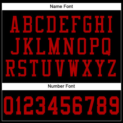 Custom Black Red Mesh Authentic Football Jersey - Sky-Custom