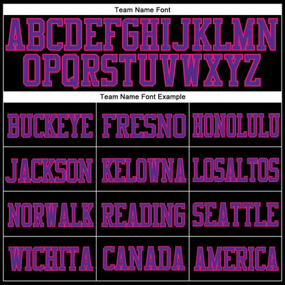 Custom Black Hot Pink-Purple Mesh Authentic Football Jersey - Sky-Custom