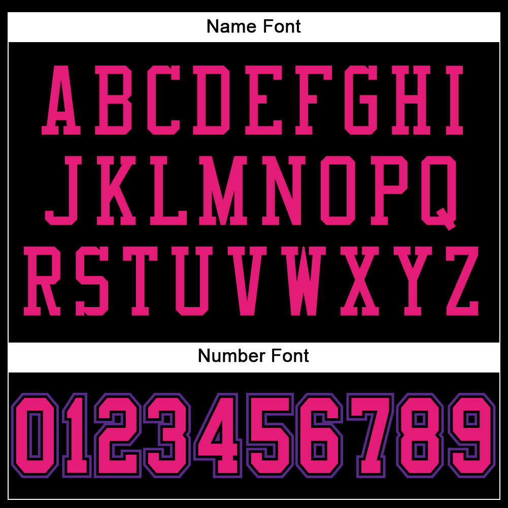 Custom Black Hot Pink-Purple Mesh Authentic Football Jersey - Sky-Custom