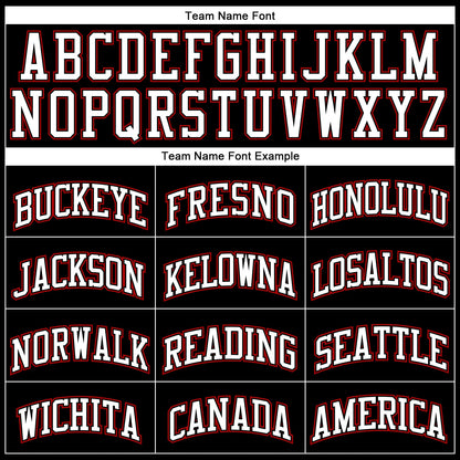 Custom Black White-Red Authentic Throwback Basketball Jersey - Sky-Custom