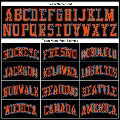 Custom Black Blue-Orange Authentic Throwback Basketball Jersey - Sky-Custom