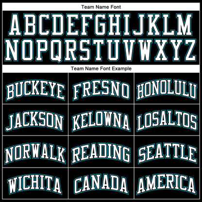 Custom Black White-Teal Authentic Throwback Basketball Jersey - Sky-Custom