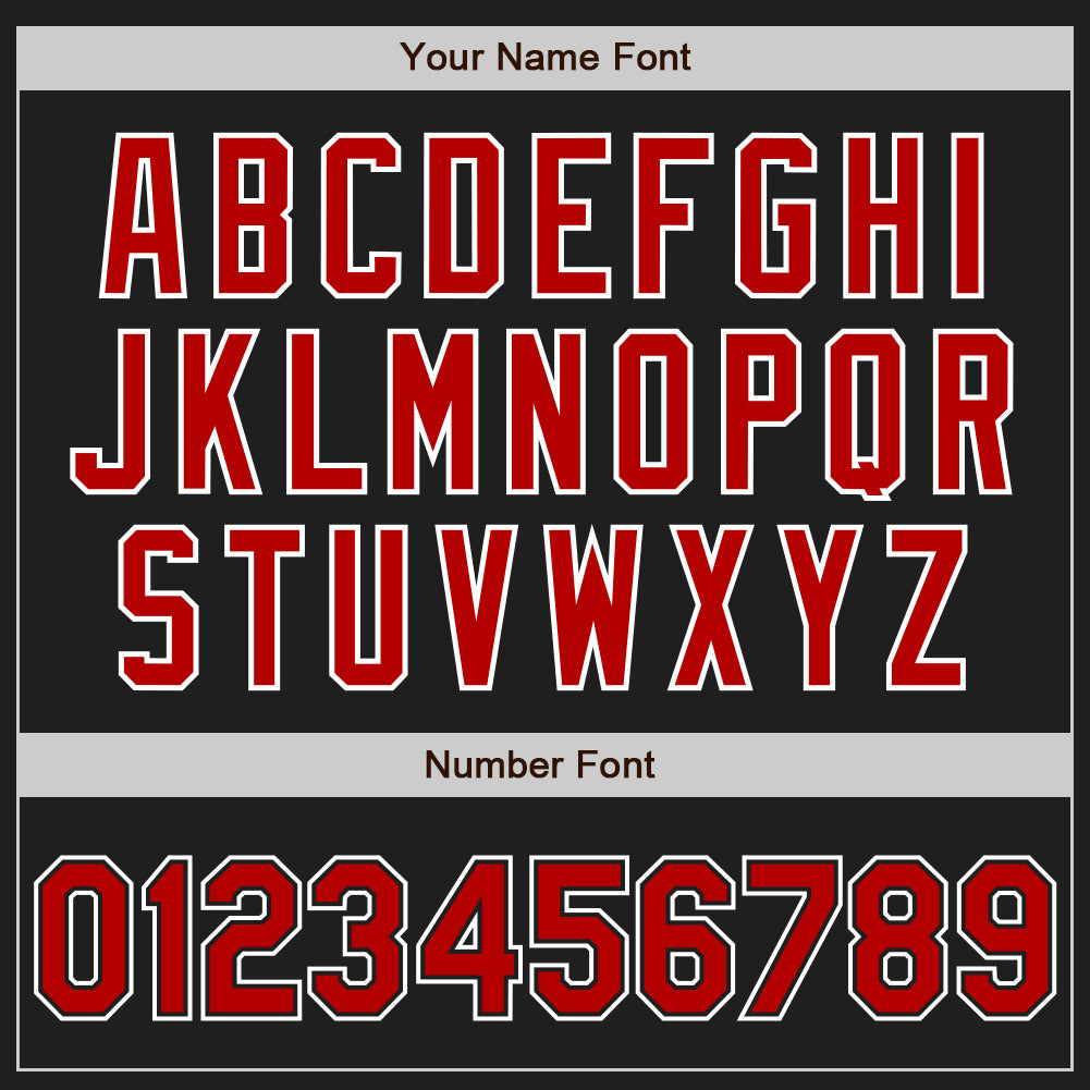 Custom Black Red-White Authentic Baseball Jersey - Sky-Custom