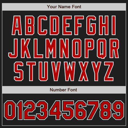 Custom Black Red-White Authentic Baseball Jersey - Sky-Custom