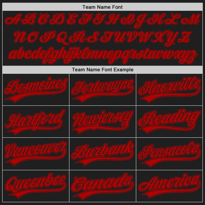 Custom Black Red Authentic Baseball Jersey - Sky-Custom