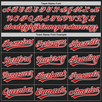 Custom Black Red-White Authentic Baseball Jersey - Sky-Custom