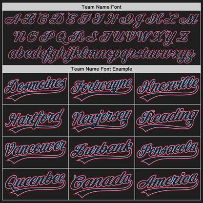 Custom Black Black Light Blue-Red Authentic Baseball Jersey - Sky-Custom
