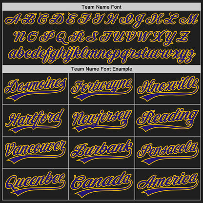 Custom Black Dark Purple-Gold Authentic Baseball Jersey - Sky-Custom
