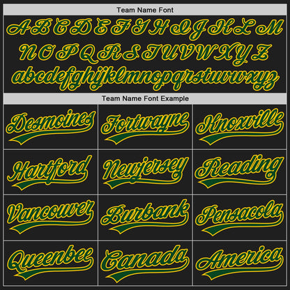 Custom Black Green-Gold Authentic Baseball Jersey - Sky-Custom
