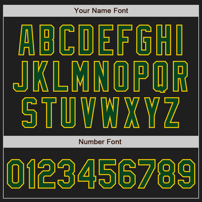 Custom Black Green-Gold Authentic Baseball Jersey - Sky-Custom