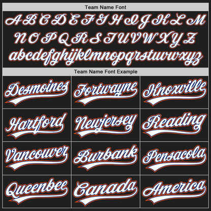 Custom Black White Royal-Orange Authentic Baseball Jersey - Sky-Custom