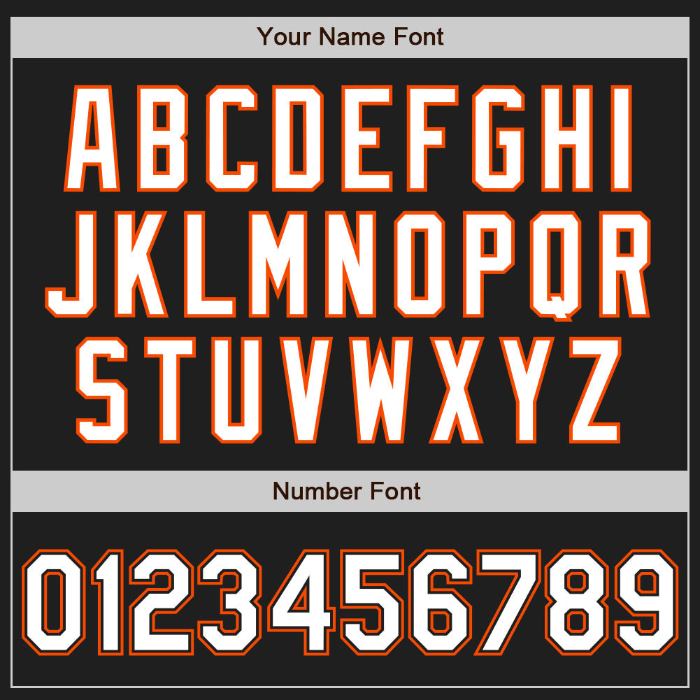 Custom Black White-Orange Authentic Baseball Jersey - Sky-Custom
