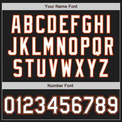 Custom Black White-Orange Authentic Baseball Jersey - Sky-Custom