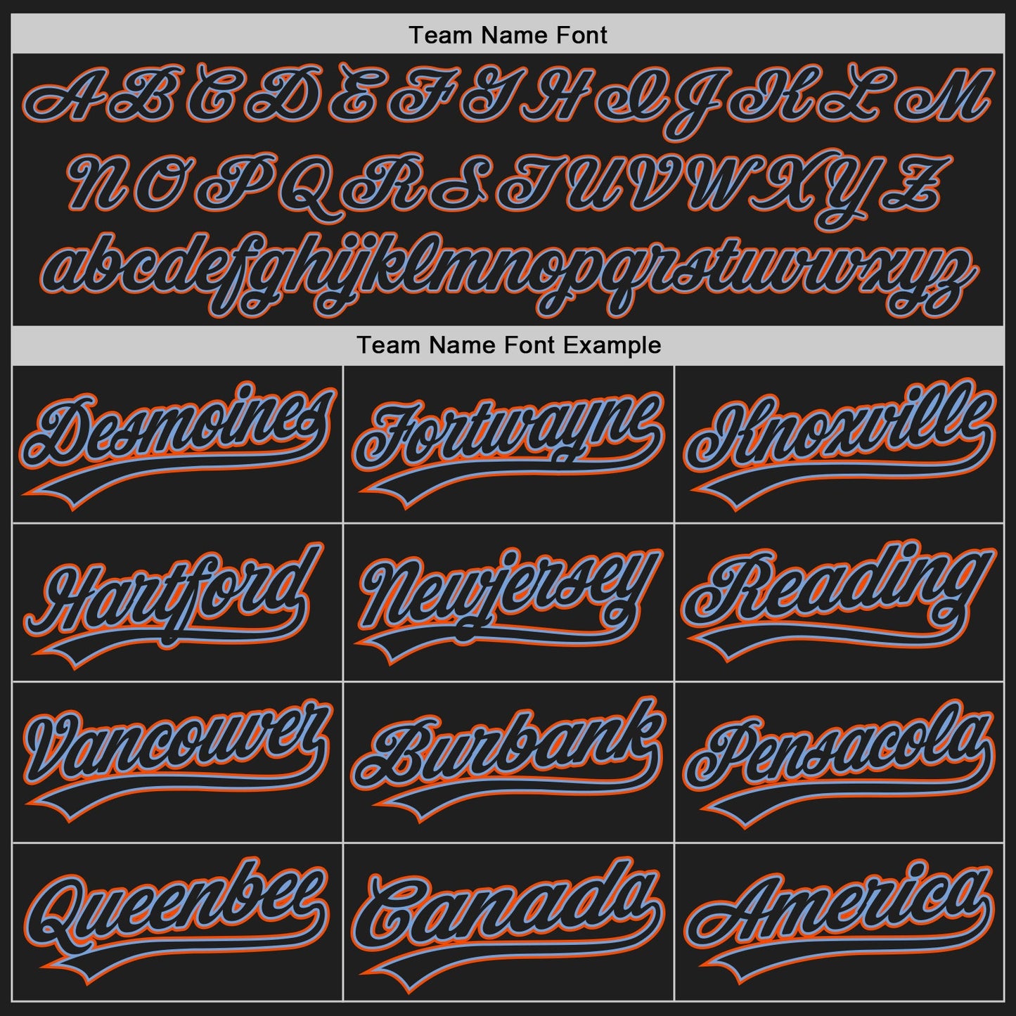 Custom Black Black Powder Blue-Orange Authentic Baseball Jersey - Sky-Custom