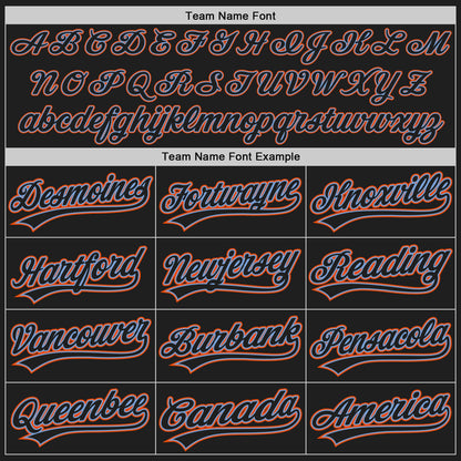 Custom Black Black Powder Blue-Orange Authentic Baseball Jersey - Sky-Custom