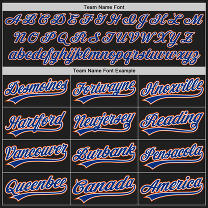 Custom Black Royal-Orange Authentic Baseball Jersey - Sky-Custom