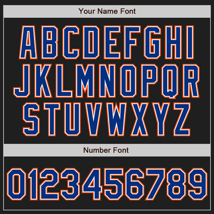 Custom Black Royal-Orange Authentic Baseball Jersey - Sky-Custom